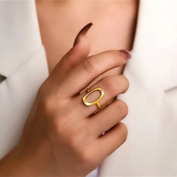 ⚜️𝟯𝟬%𝗢𝗙𝗙 𝗯𝘂𝗻𝗱𝗹𝗲𝘀 𝟯+⚜️ NEW Oval Minimalist Stainless Steel Ring - Picture 5 of 8